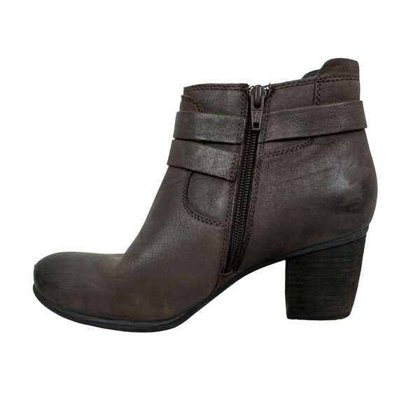 Josef Siebel Ankle Boots w Straps  Women's Size 37 / 6.5  Dark Taupe Leather - Picture 4 of 12